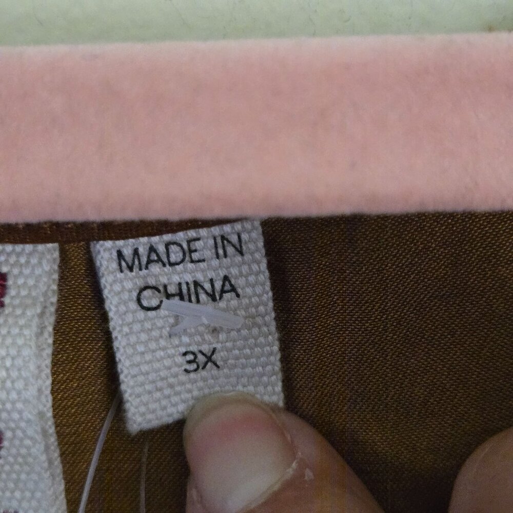 Anthropologie NWT Dolan Left Coast Norah Floral Corduroy Blouse Camel Size 3X - Picture 10 of 11